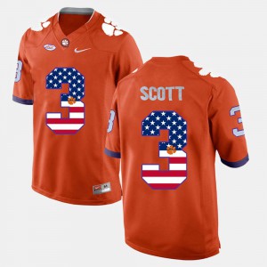 Men's #3 US Flag Fashion CFP Champs Artavis Scott college Jersey - Orange