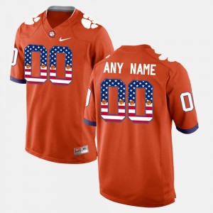 Mens US Flag Fashion CFP Champs #00 college Custom Jersey - Orange