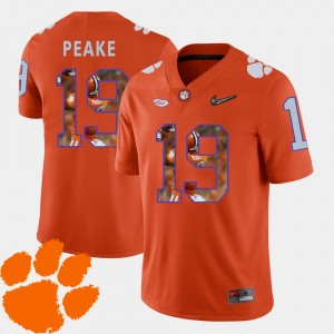 Men's Football Clemson #19 Pictorial Fashion Charone Peake college Jersey - Orange