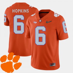 Men Football #6 2018 ACC Clemson University DeAndre Hopkins college Jersey - Orange