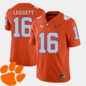 Men #16 Clemson Tigers Football 2018 ACC Jordan Leggett college Jersey - Orange