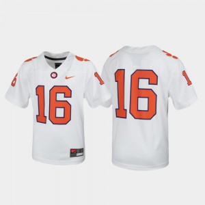 Youth #16 Football Clemson Tigers Untouchable college Jersey - White