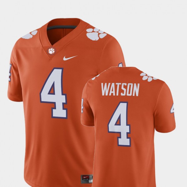 Men's Alumni Football Game Clemson Tigers Player #4 Deshaun Watson college  Jersey - Orange